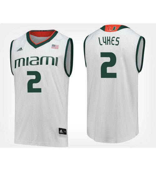 Miami Hurricanes 2 Chris Lykes White Road College Basketball Jersey | Stitched Jersey RTJS 8956
