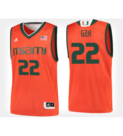 Miami Hurricanes 22 Deng Gak Orange Home College Basketball Jersey | Stitched Jersey RTJS 3121