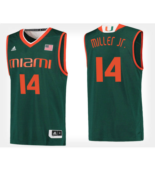 Miami Hurricanes 14 Rodney Miller Jr Green Alternate College Basketball Jersey | Stitched Jersey RTJS 8967