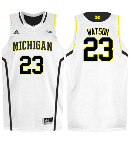 Michigan Wolverines 23 Ibi Watson College Basketball Jersey White 3190 | Stitched Jersey RTJS 8558