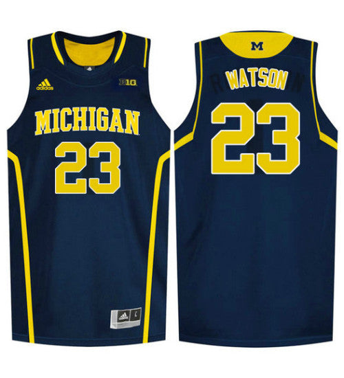Michigan Wolverines 23 Ibi Watson College Basketball Jersey Navy 3187 | Stitched Jersey RTJS 8561