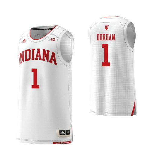Indiana Hoosiers 1 Aljami Durham College Basketball Jersey White stitched retro jersey