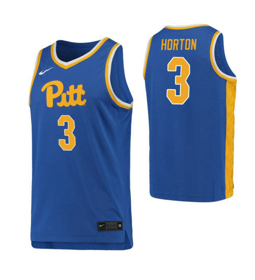 Ithiel Horton College Basketball Jersey Royal Pittsburgh Panthers stitched retro jersey