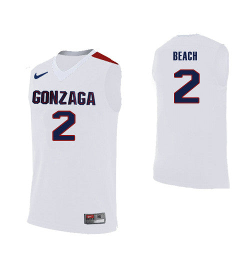 Gonzaga Bulldogs 2 Jack Beach White College Basketball Jersey stitched retro jersey