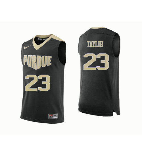 Purdue Boilermakers Jacquil Taylor #23 Black stitched throwback college basketball jersey