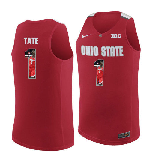 Ohio State Buckeyes #1 Jaesean Tate College Basketball Jersey Red 9748 stitched college jersey