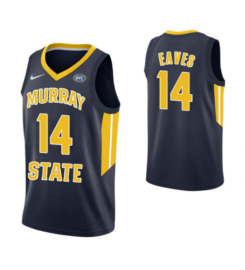 Murray State Racers 14 Jaiveon Eaves College Basketball Jersey Navy | Stitched Jersey RTJS 8301