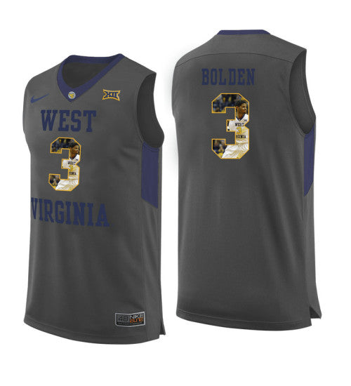 West Virginia Mountaineers 3 James Bolden College Basketball Jersey Gray 5722 | Stitched Jersey RTJS 6026