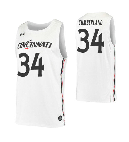 Jarron Cumberland College Basketball Jersey White Cincinnati Bearcats stitched retro jersey