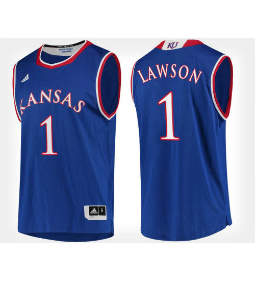 Kansas Jayhawks 1 Dedric Lawson Blue Home College Basketball Jersey | Stitched Jersey RTJS 3927