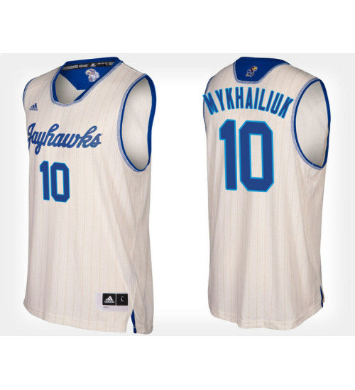 Kansas Jayhawks 10 Sviatoslav Mykhailiuk Cream Alternate College Basketball Jersey stitched retro jersey