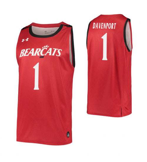 Jeremiah Davenport College Basketball Jersey Red Cincinnati Bearcats | Stitched Jersey RTJS 3987