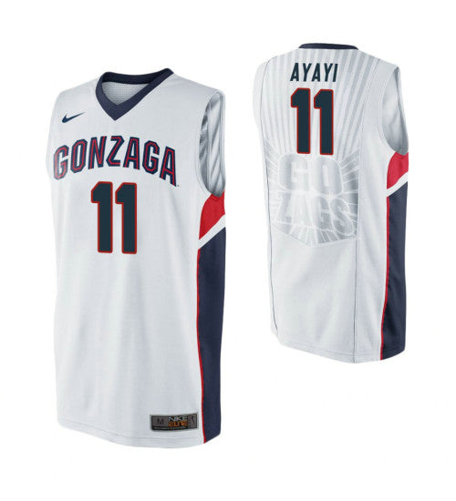 Gonzaga Bulldogs Joel Ayayi College Basketball Jersey White stitched retro jersey
