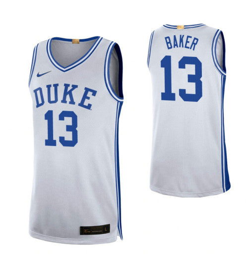Duke Blue Devils 13 Joey Baker Limited College Basketball Jersey White stitched retro jersey