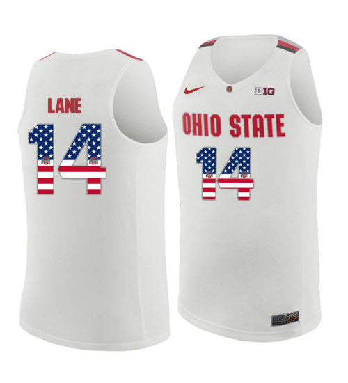Ohio State Buckeyes 14 Joey Lane College Basketball Jersey White 3979 | Stitched Jersey RTJS 7769