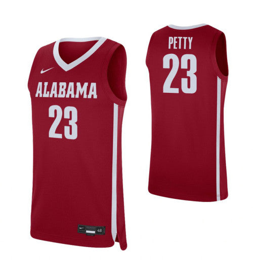 Alabama Crimson Tide 23 John Petty Crimson College Basketball Jersey stitched basketball jersey for game day fanwear