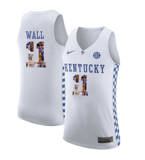 Kentucky Wildcats 11 John Wall College Basketball Jersey White | Stitched Jersey RTJS 3655