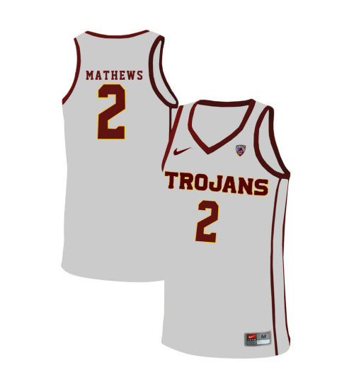 Usc Trojans 2 Jonah Mathews College Basketball Jersey White 5202 | Stitched Jersey RTJS 6546