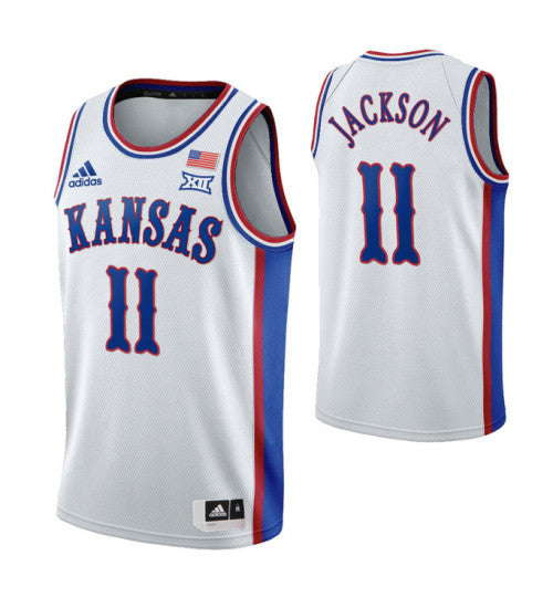 Kansas Jayhawks 11 Josh Jackson White College Basketball Jersey stitched retro jersey