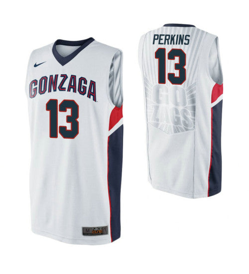 Gonzaga Bulldogs Josh Perkins College Basketball Jersey White | Stitched Jersey RTJS 4303