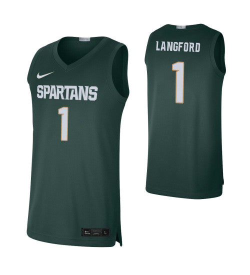 Michigan State Spartans 1 Joshua Langford Green College Basketball Jersey 2864 | Stitched Jersey RTJS 8884