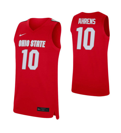 Ohio State Buckeyes 10 Justin Ahrens Scarlet College Basketball Jersey | Stitched Jersey RTJS 7788