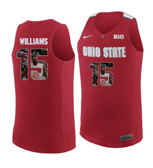 Ohio State Buckeyes 15 Kam Williams College Basketball Jersey Red 3987 | Stitched Jersey RTJS 7761