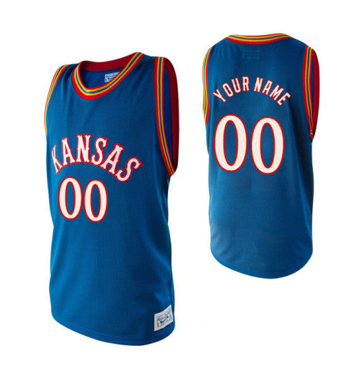 Kansas Jayhawks Custom College Basketball Alumni Jersey Royal stitched retro jersey