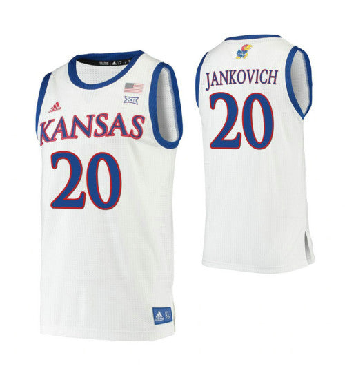 Michael Jankovich Kansas Jayhawks White College Basketball Jersey 2848 | Stitched Jersey RTJS 8900