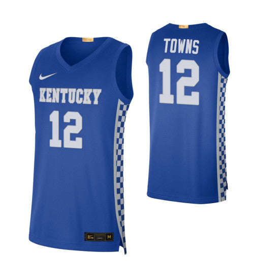 Kentucky Wildcats 12 Karl Anthony Towns Royal College Basketball Jersey | Stitched Jersey RTJS 3650
