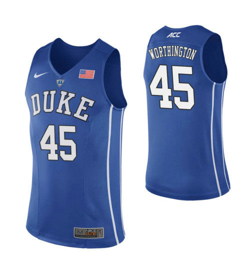 Duke Blue Devils 45 Keenan Worthington Royal College Basketball Jersey 1160 stitched retro jersey