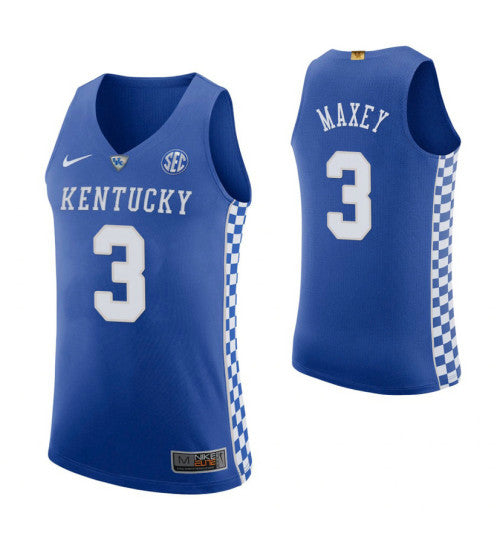 Kentucky Wildcats 3 Tyrese Maxey Royal College Basketball Jersey | Stitched Jersey RTJS 3590