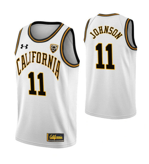 California Golden Bears 11 Kevin Johnson Classic College Basketball Jersey White | Stitched Jersey RTJS 5165