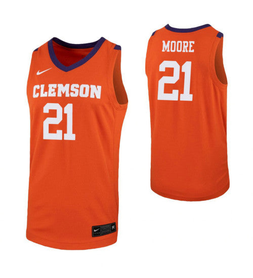 Clemson Tigers 21 Khavon Moore Orange College Basketball Jersey | Stitched Jersey RTJS 5074