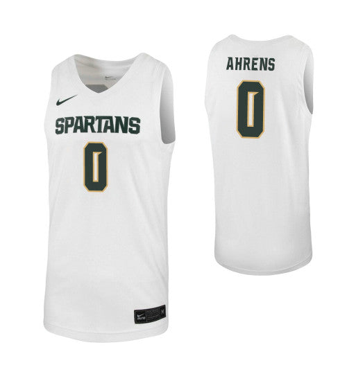 Kyle Ahrens College Basketball Jersey White Michigan State Spartans stitched retro jersey