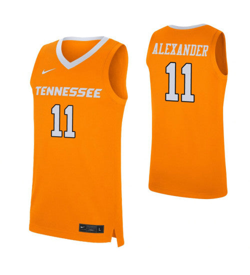 Tennessee Volunteers Kyle Alexander #11 Orange stitched throwback college basketball jersey