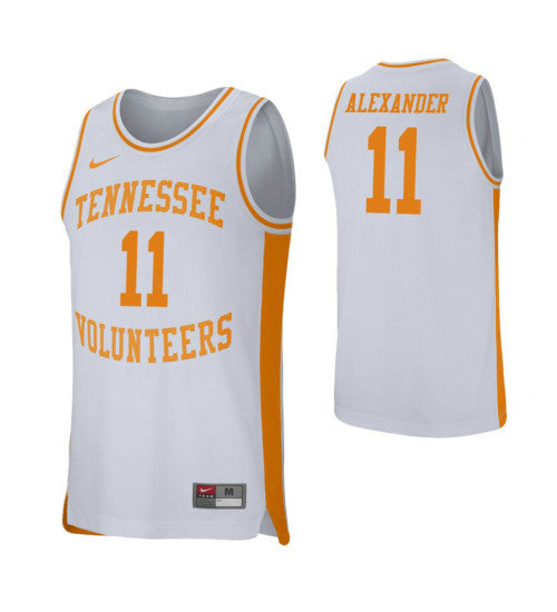 Tennessee Volunteers 11 Kyle Alexander White College Basketball Jersey | Stitched Jersey RTJS 6996
