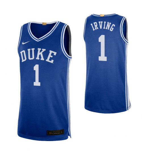 Duke Blue Devils 1 Kyrie Irving Royal College Basketball Jersey 1030 stitched basketball jersey for game day fanwear