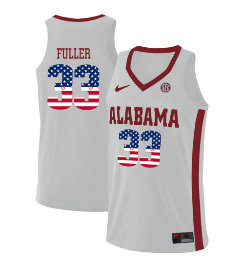 Alabama Crimson Tide 33 Landon Fuller College Basketball Jersey White 57 stitched basketball jersey for game day fanwear