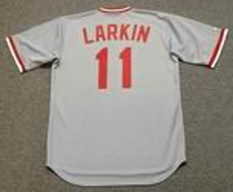 Cincinnati Reds Barry Larkin Cooperstown MLB jersey front view