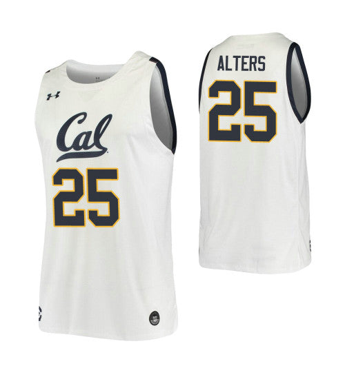 California Golden Bears 25 Logan Alters White College Basketball Jersey stitched basketball jersey for game day fanwear