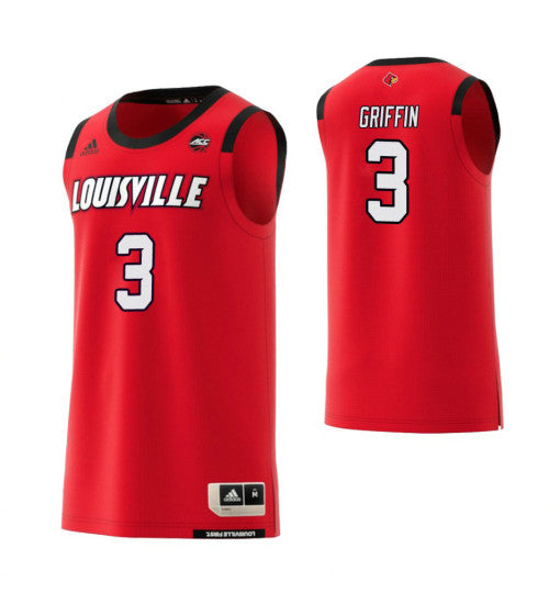 Louisville Cardinals 3 Jo Griffin College Basketball Jersey Red stitched retro jersey