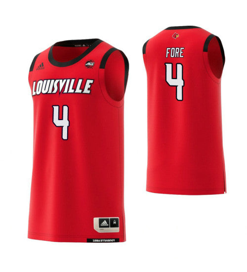 Louisville Cardinals 4 Khwan Fore College Basketball Jersey Red | Stitched Jersey RTJS 3441