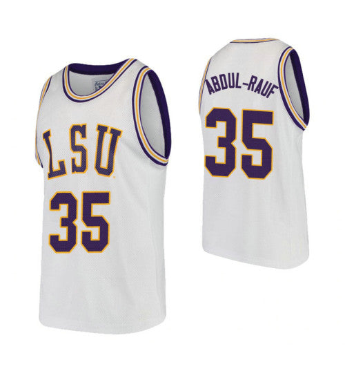 Lsu Tigers 35 Mahmoud Abdul Rauf White College Basketball Jersey stitched retro jersey