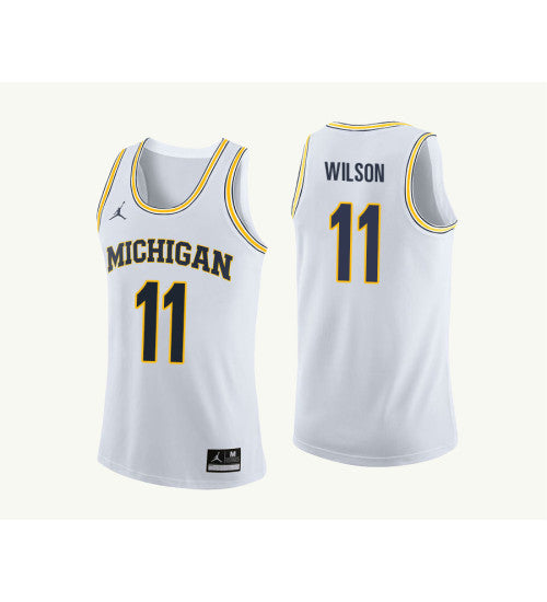 Michigan Wolverines 11 Luke Wilson College Basketball Jersey White 3108 | Stitched Jersey RTJS 8640