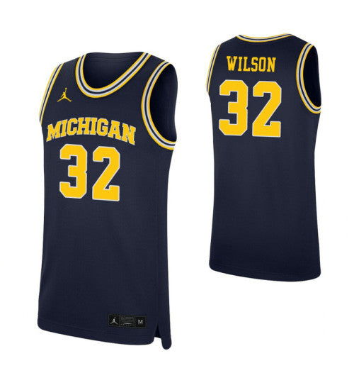 Luke Wilson College Basketball Jersey Navy Michigan Wolverines | Stitched Jersey RTJS 3294