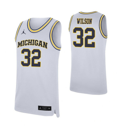 Michigan Wolverines #32 Luke Wilson White College Basketball Jersey stitched college jersey