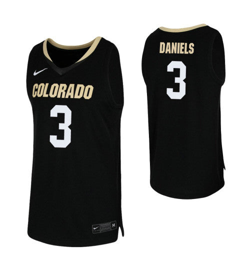 Maddox Daniels College Basketball Jersey Black Colorado Buffaloes stitched retro jersey