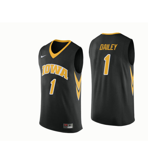 Iowa Hawkeyes 1 Maishe Dailey College Basketball Jersey Black stitched retro jersey
