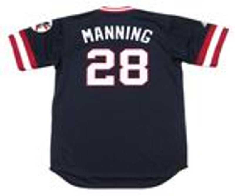 Cleveland Indians Rick Manning Cooperstown MLB jersey front view
